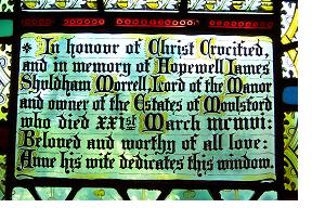 Tribute to HJSM in Moulsford Church